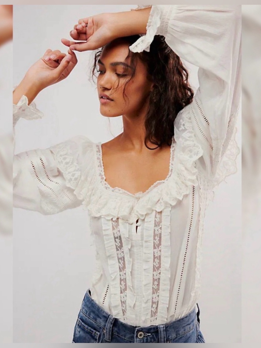 Free People Intimately Homestead Bodysuit In Optic White Women's